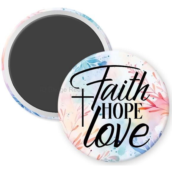 Faith Hope Love 2.25" Home Kitchen Magnet * Christian * Religious * 3/$12 - Picture 1 of 3